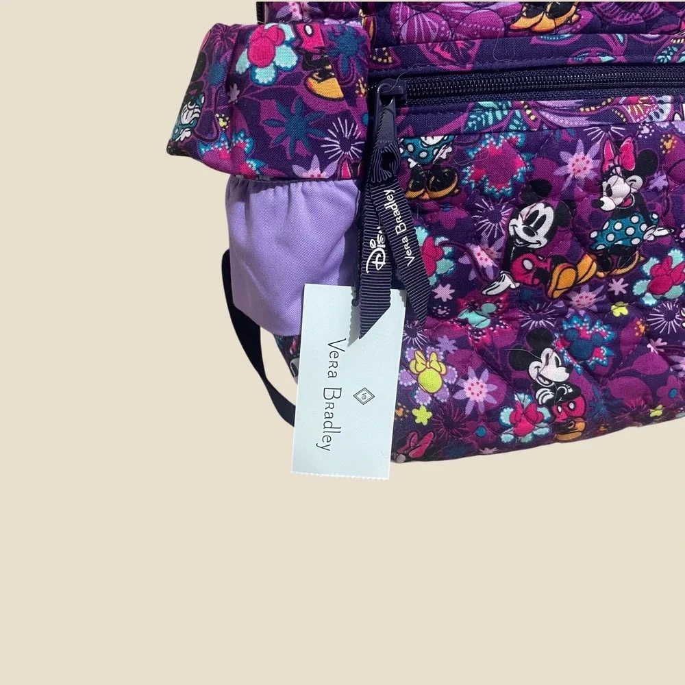 Vera Bradley Disney Mickey & Minnie's Sweet Floral Large Backpack NWT Purple